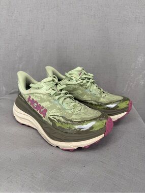 Hoka Stinson 7 Seed Green Beet Root Women's Trail Running Shoes 8.5B